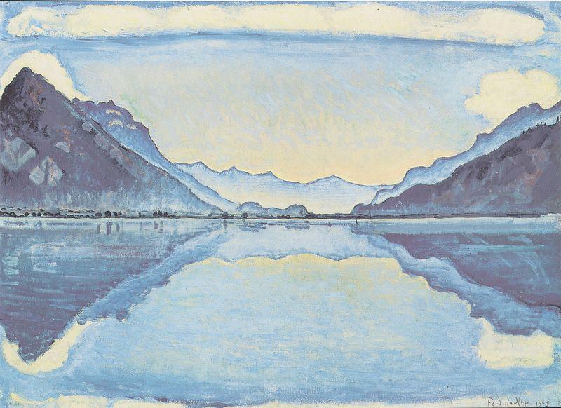Ferdinand Hodler Thunersee mit symmetrischer Spiegelung Sweden oil painting art